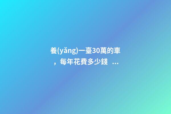 養(yǎng)一臺30萬的車，每年花費多少錢？